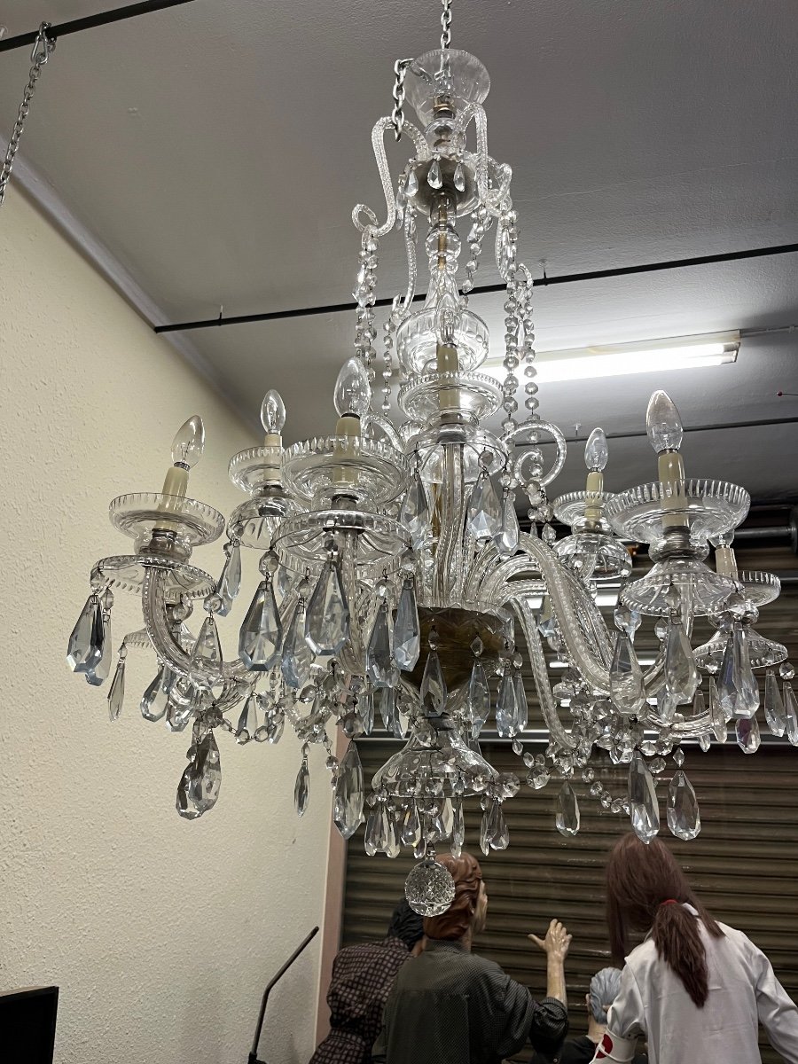 Important Crystal Chandelier 130/80cm-photo-3