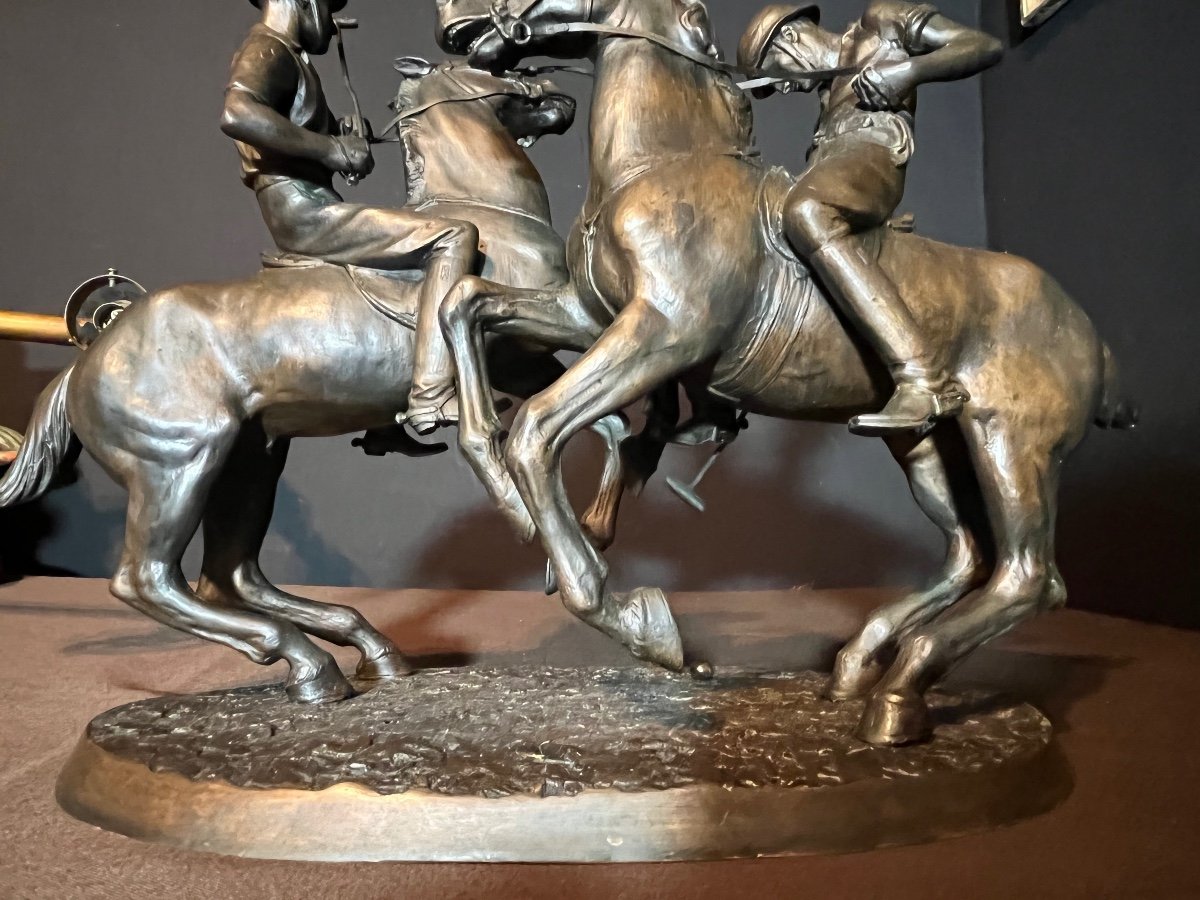 Bruno Zach. Bronze Sculpture Polo Players-photo-5