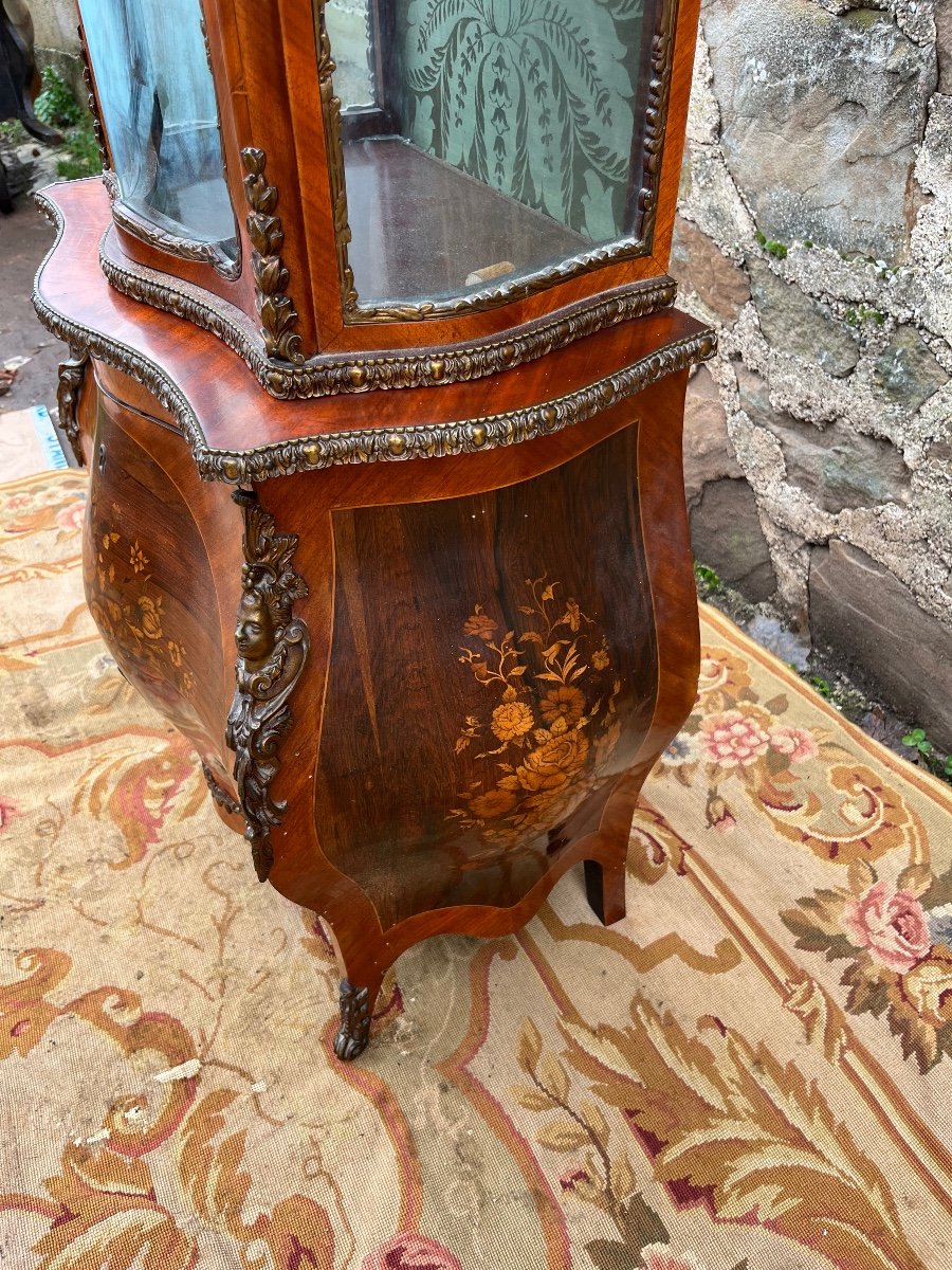 Louis XV Style Marquetry Showcase-photo-2