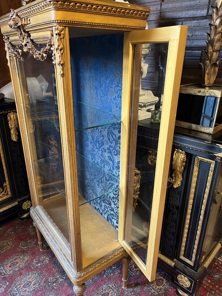 Vitrine Bois Doré De Style Louis XVI -photo-6