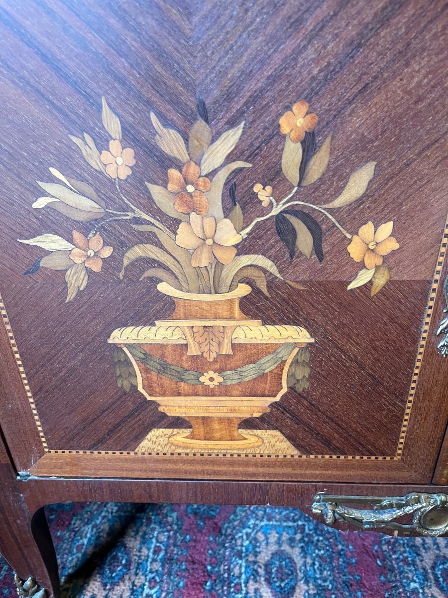 Commode In Louis XVI Style Marquetry-photo-1