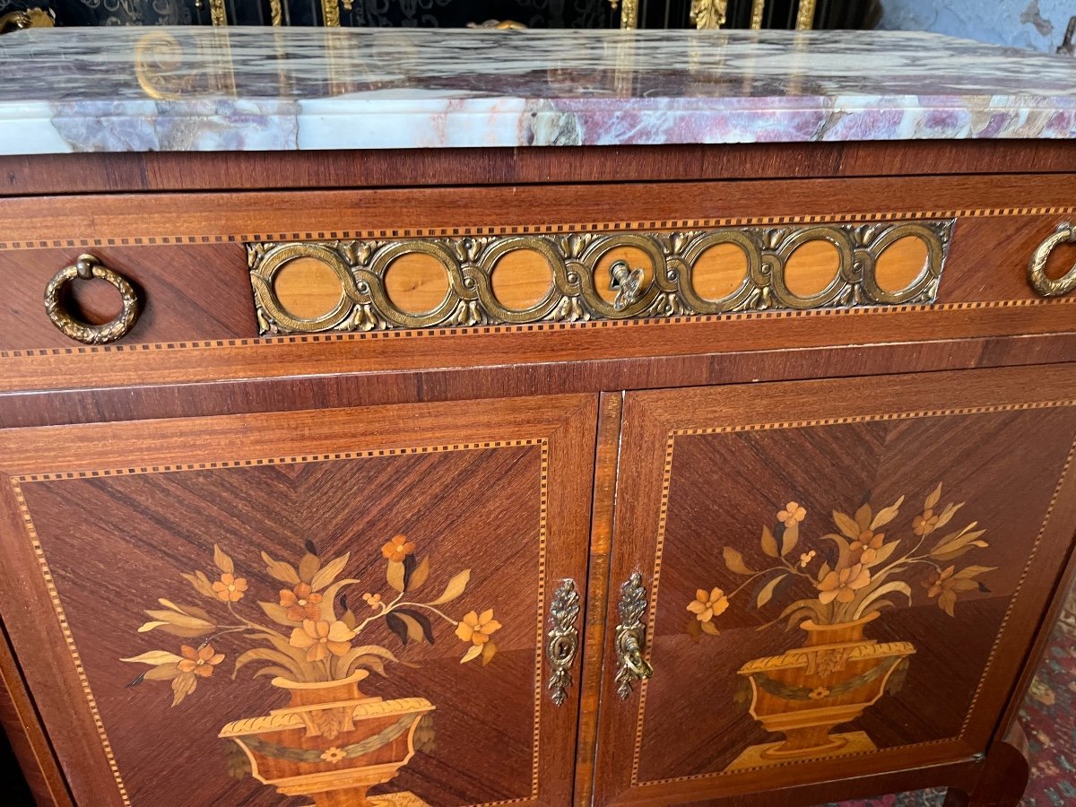 Commode In Louis XVI Style Marquetry-photo-3