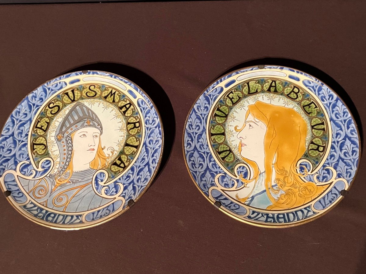 Pair Of Art Nouveau Lunéville Earthenware Plates