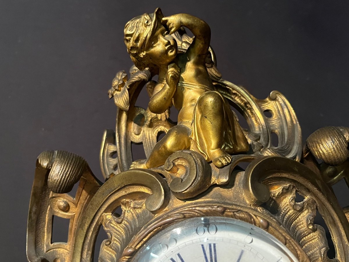 Importante Pendule En Bronze Style Louis XV -photo-3