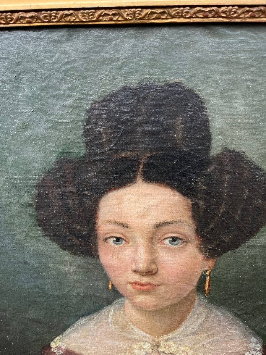 19th Century Portrait Young Woman With A Bun-photo-2