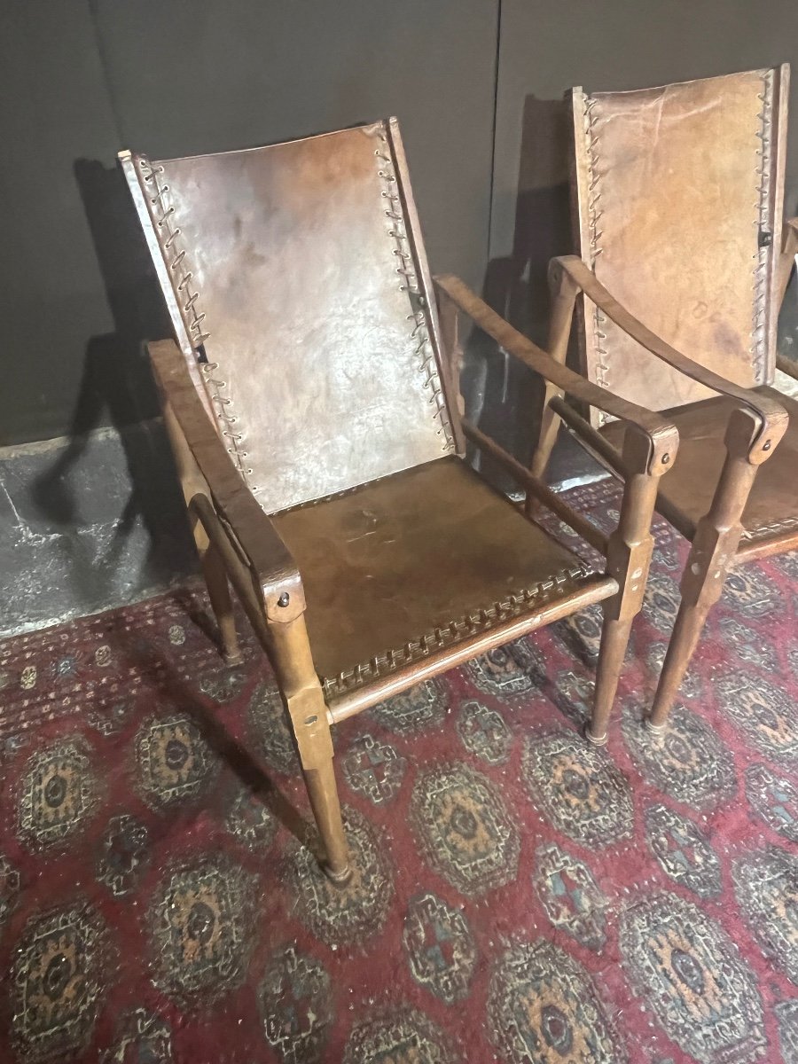 Pair Of Safari Armchairs From The 1930s-photo-3