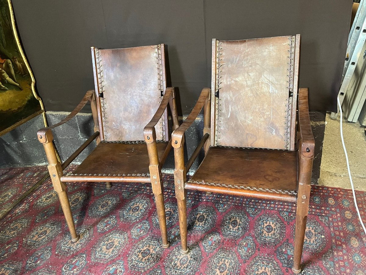 Pair Of Safari Armchairs From The 1930s