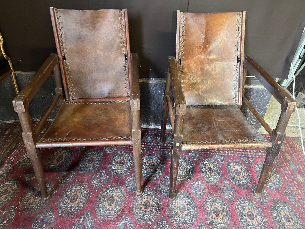 Pair Of Safari Armchairs 