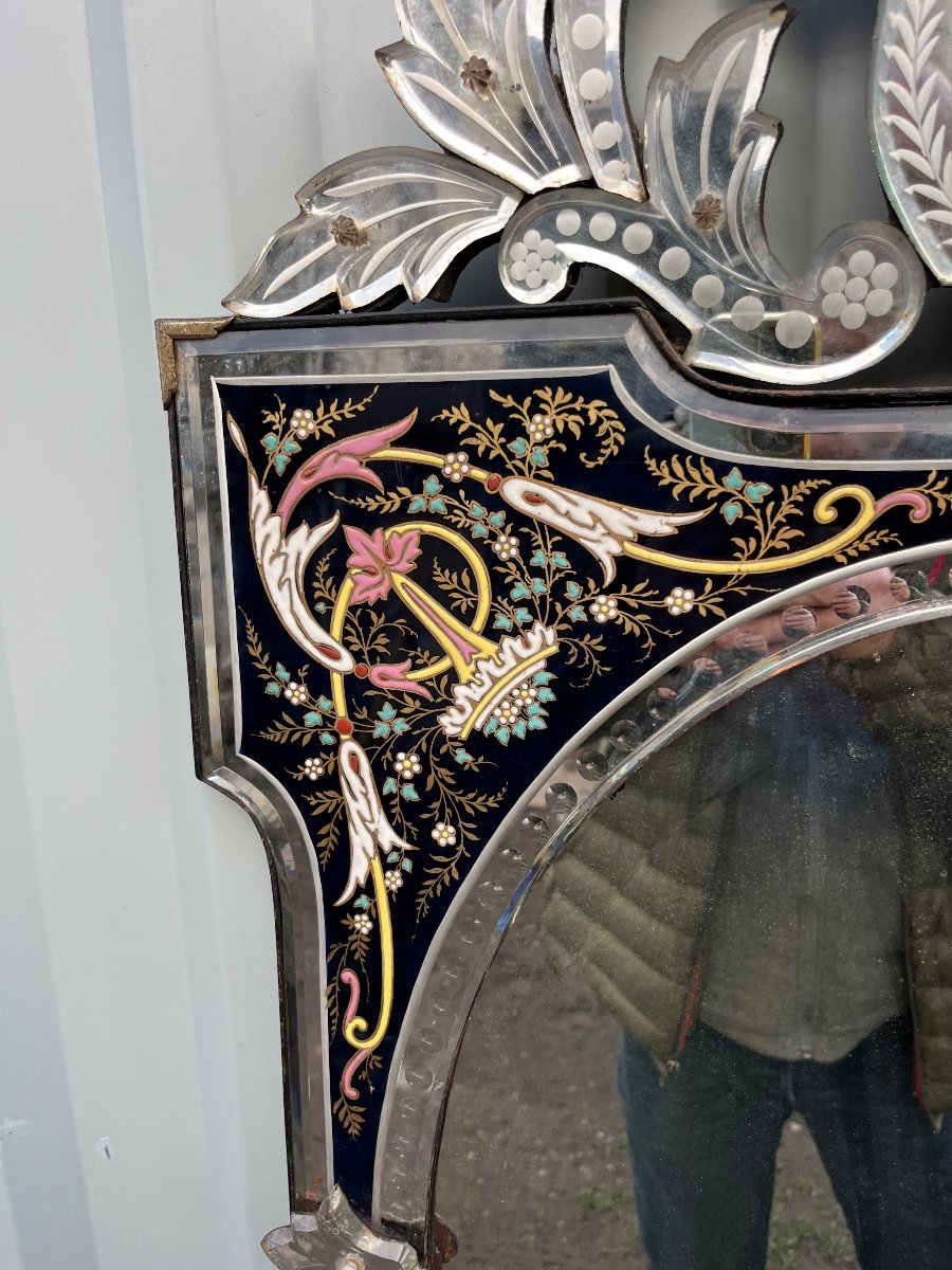 Enamelled Venetian Mirror -photo-3