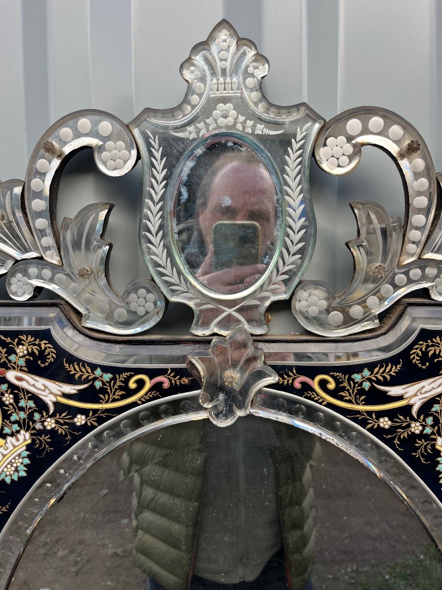 Enamelled Venetian Mirror -photo-4