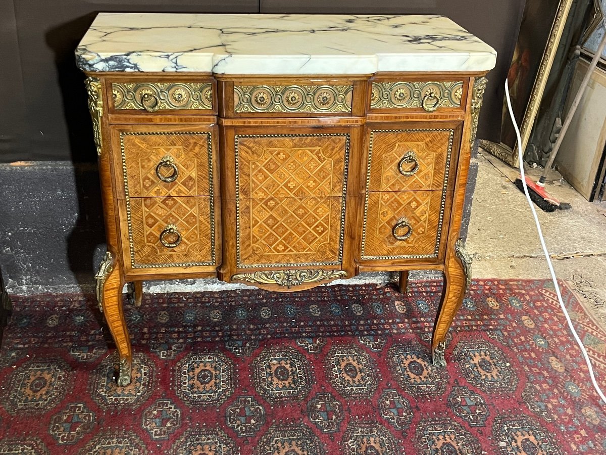 Louis XVI Style Marquetry Commode 