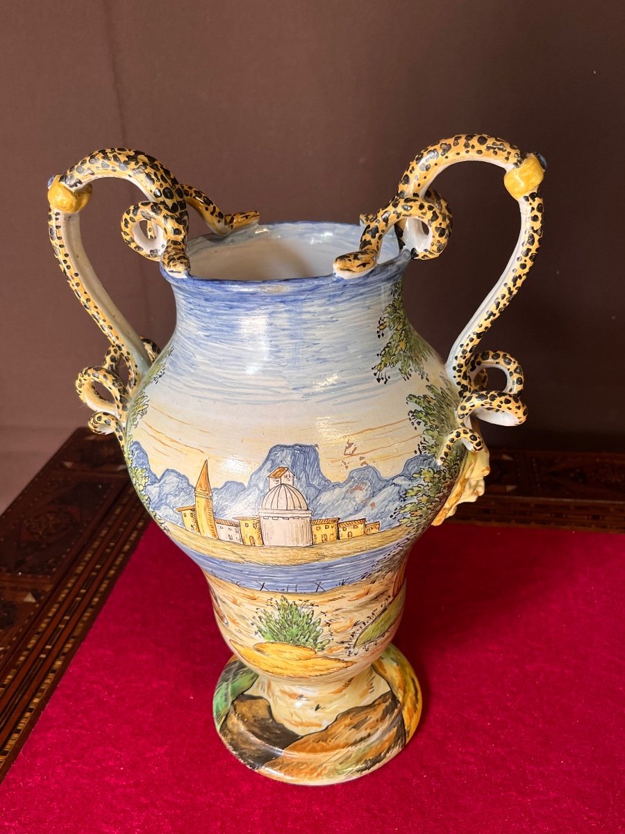 Majolica Vase Biblical Scene -photo-4