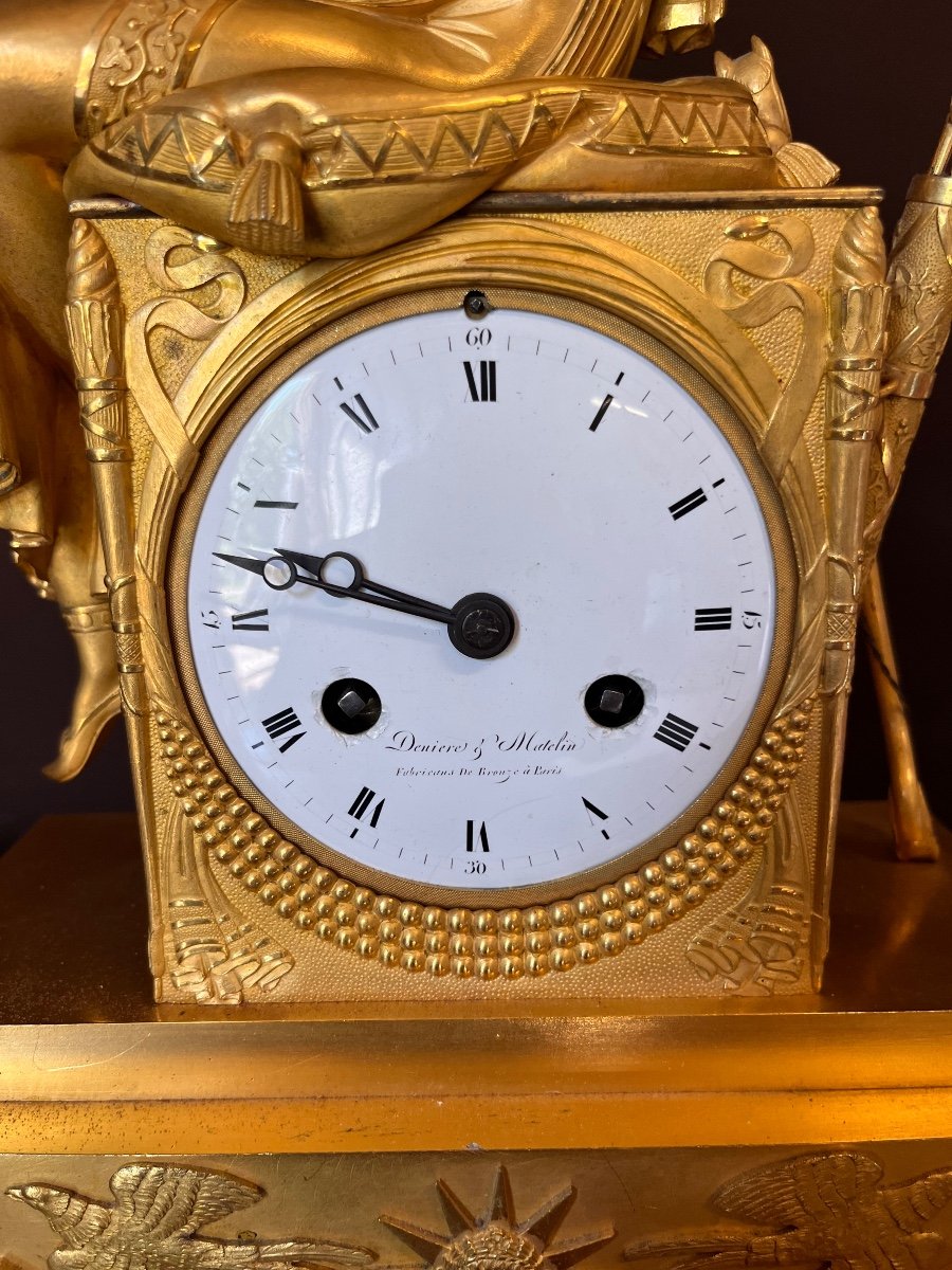 Oriental Clock In Gilt Bronze From The Empire Period -photo-3