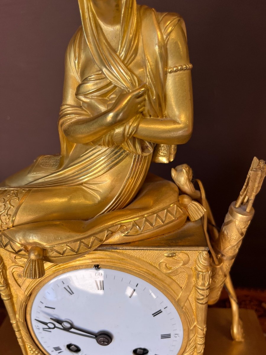 Oriental Clock In Gilt Bronze From The Empire Period -photo-6