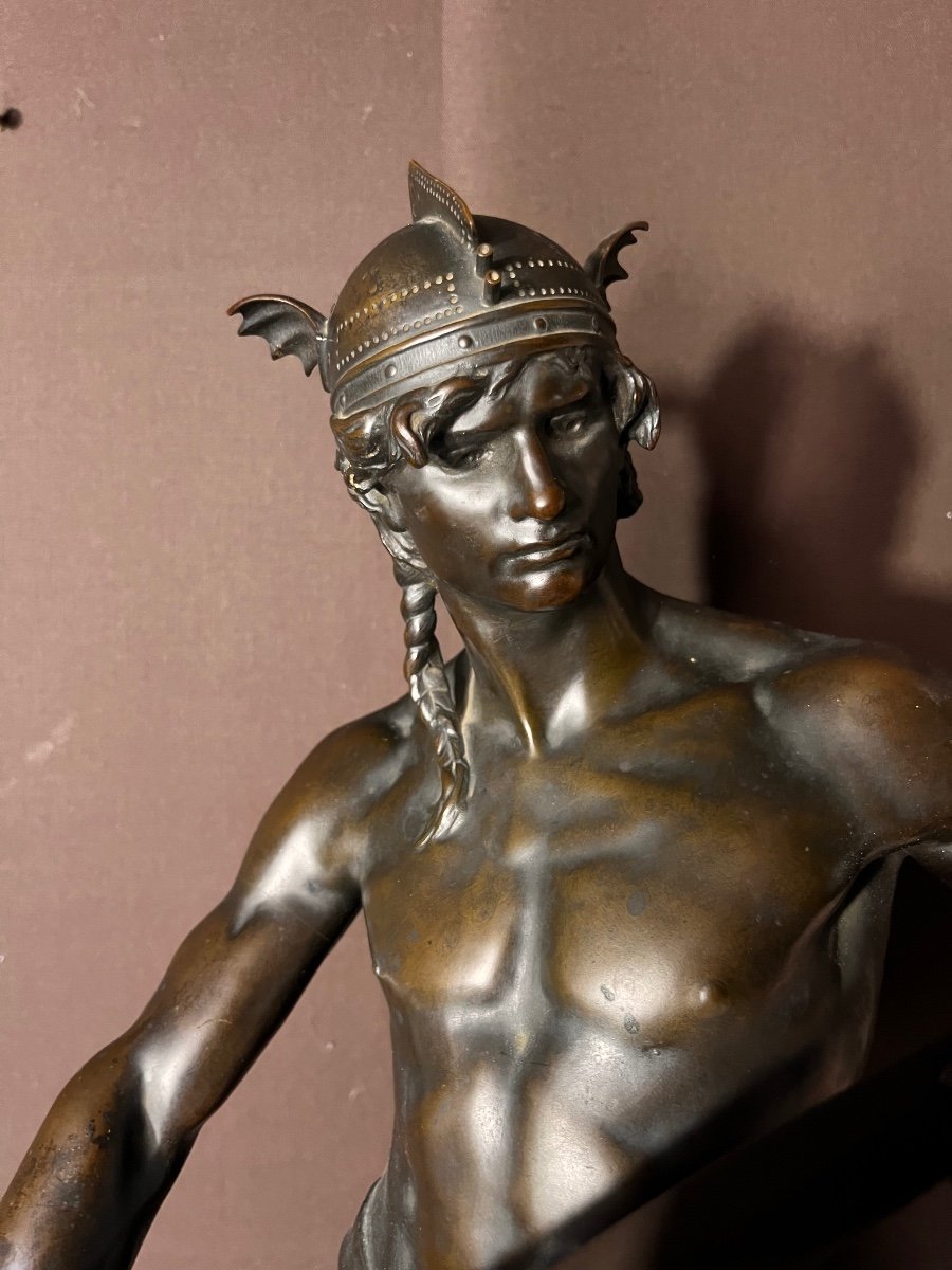 Le Gaulois Vainqueur Des Romains Sculpture En Bronze Par Paul Arthur Massoulle-photo-2