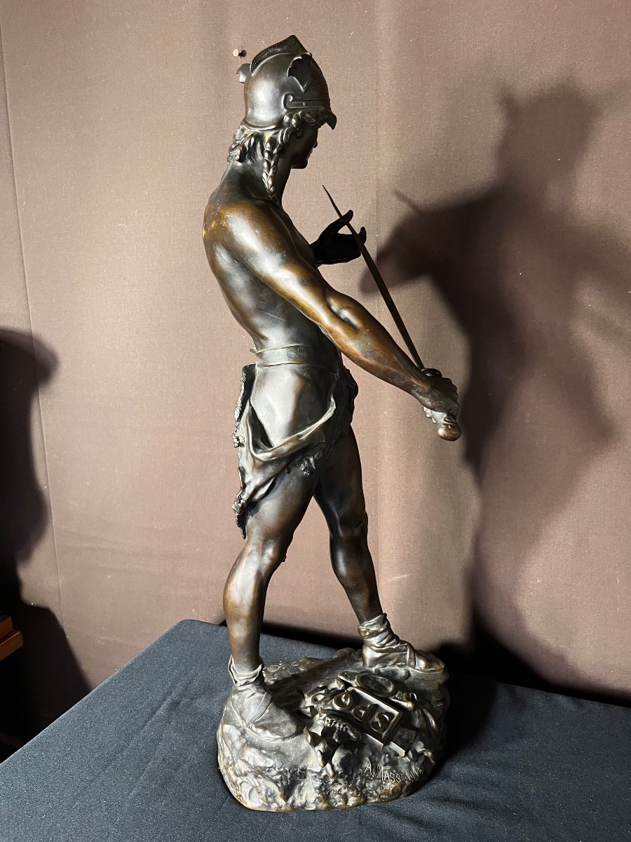 Le Gaulois Vainqueur Des Romains Sculpture En Bronze Par Paul Arthur Massoulle-photo-4