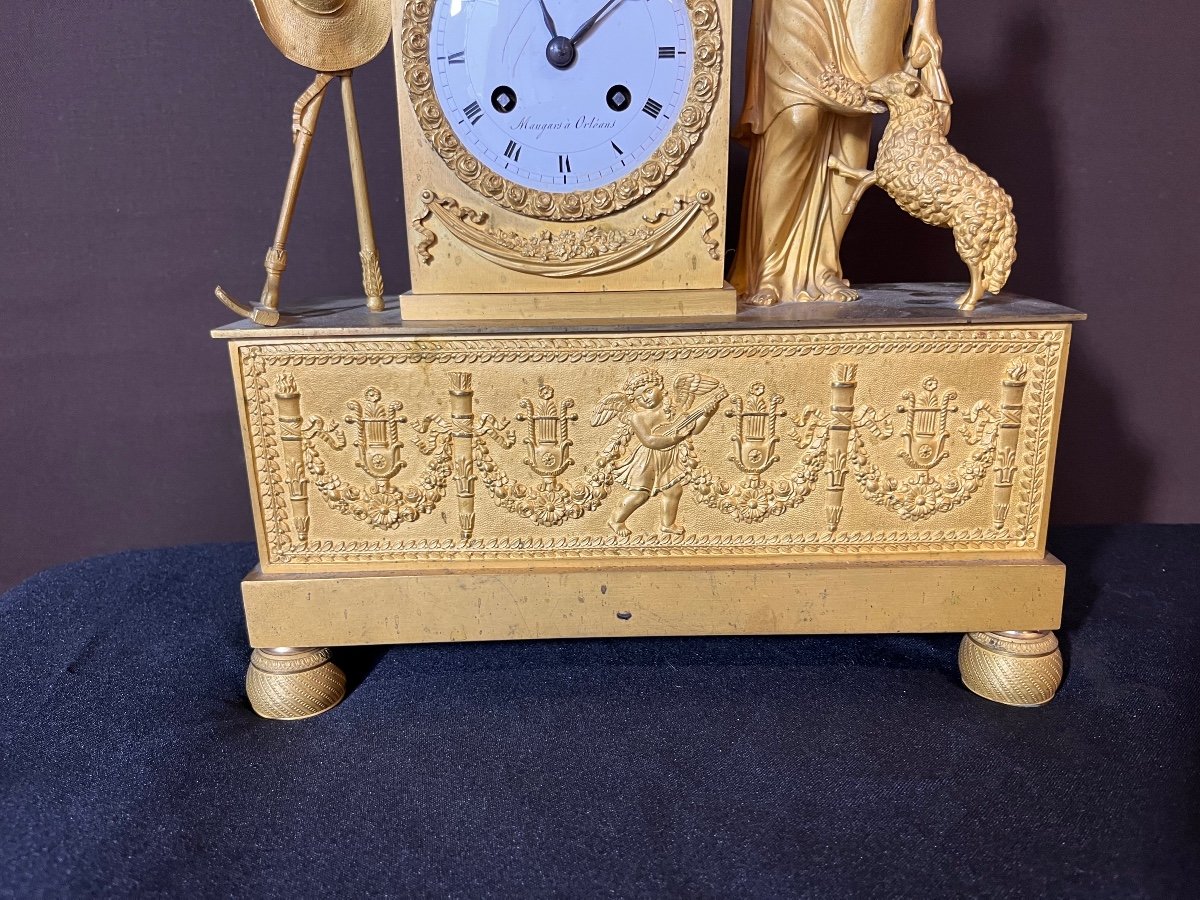 Empire Clock In Gilt Bronze -photo-4