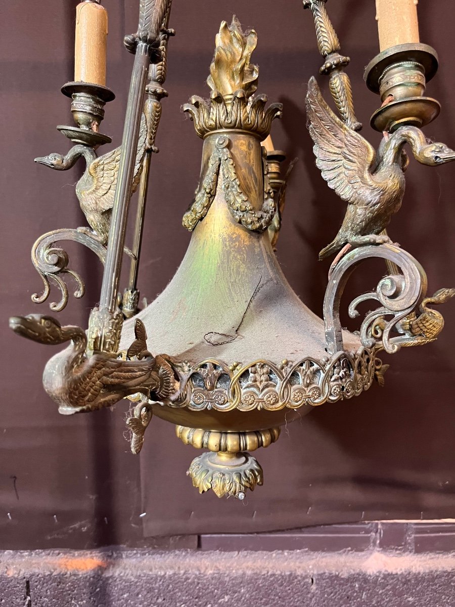 Napoleon III Empire Style Bronze Chandelier -photo-2