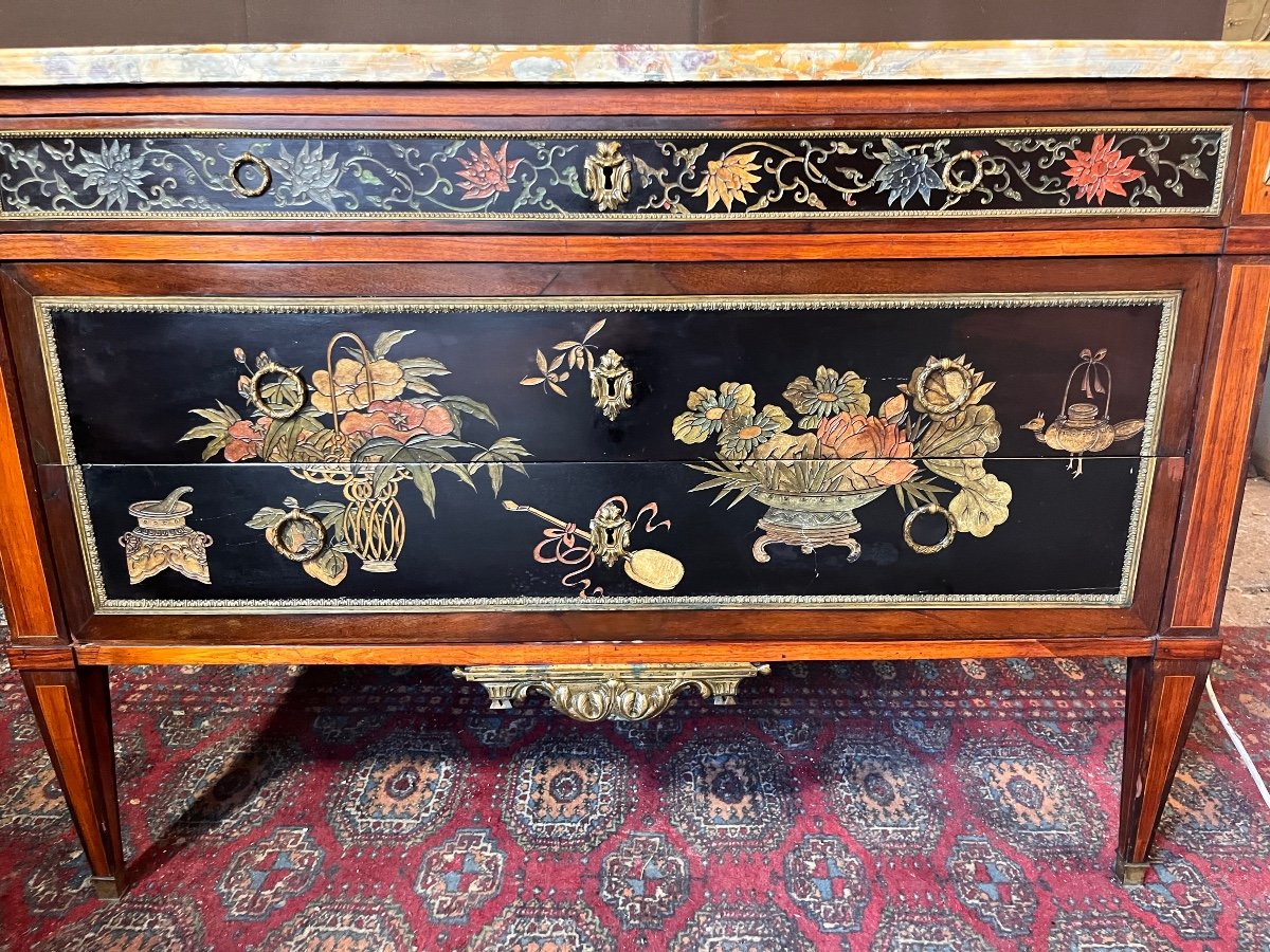 Louis XVI Chest Of Drawers In Coromandel Lacquer -photo-2