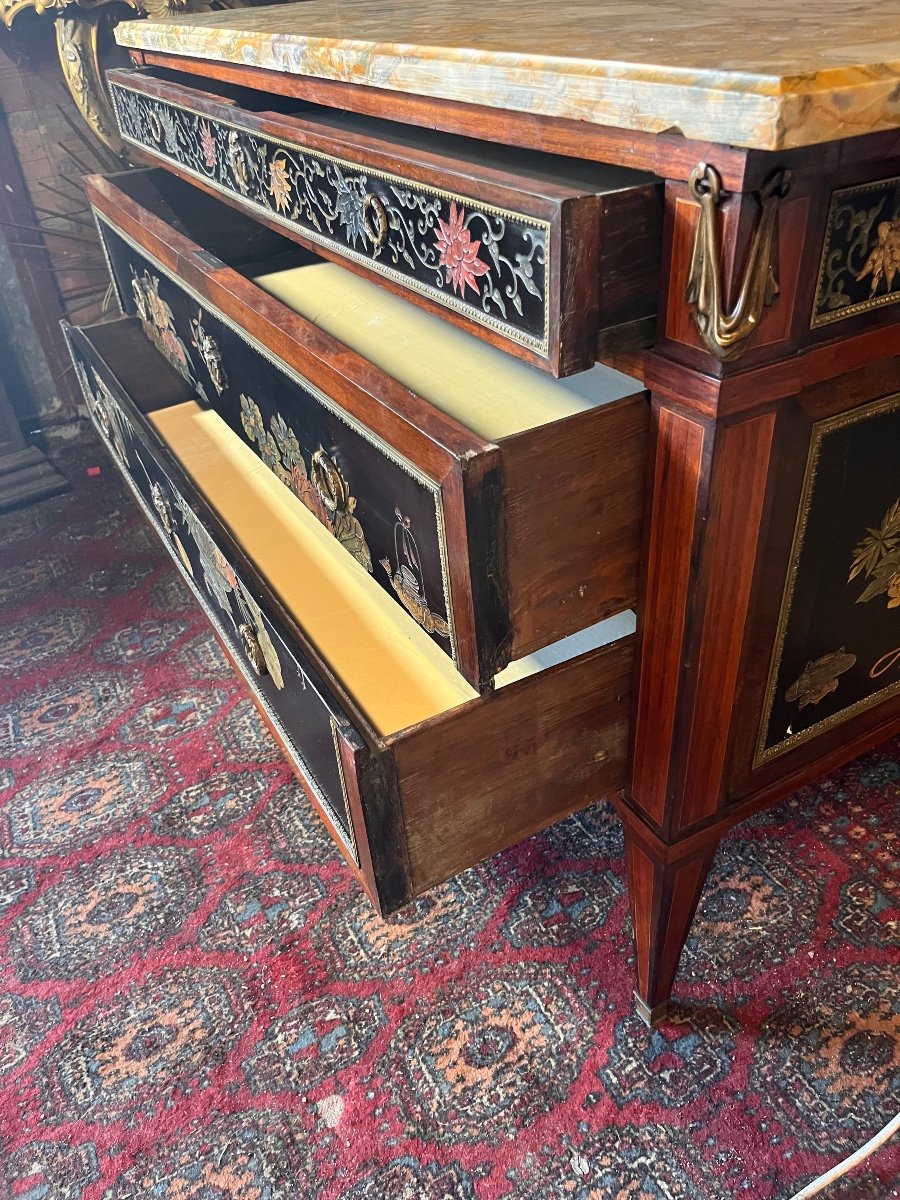 Louis XVI Chest Of Drawers In Coromandel Lacquer -photo-2