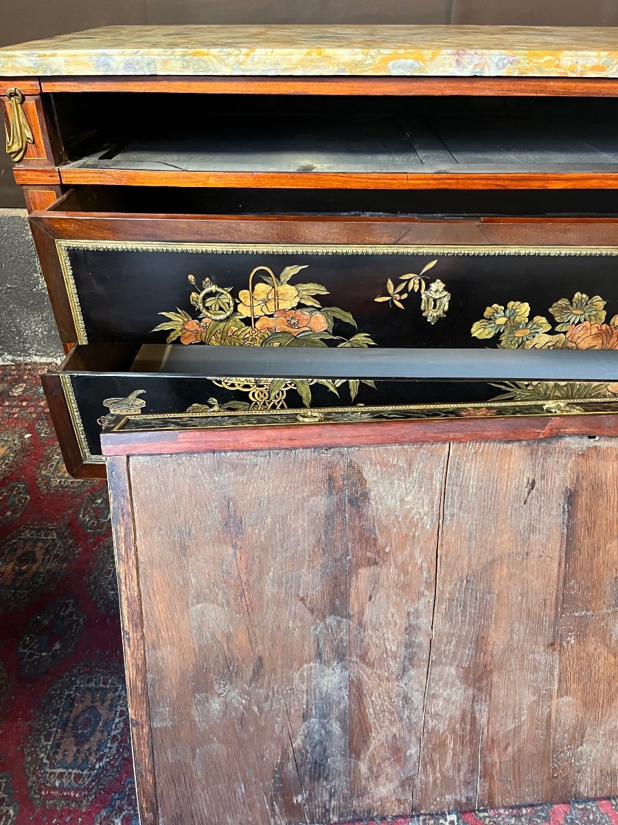 Louis XVI Chest Of Drawers In Coromandel Lacquer -photo-3