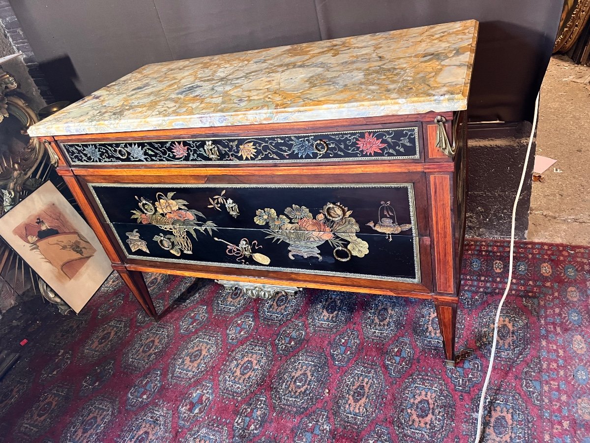 Louis XVI Chest Of Drawers In Coromandel Lacquer -photo-5