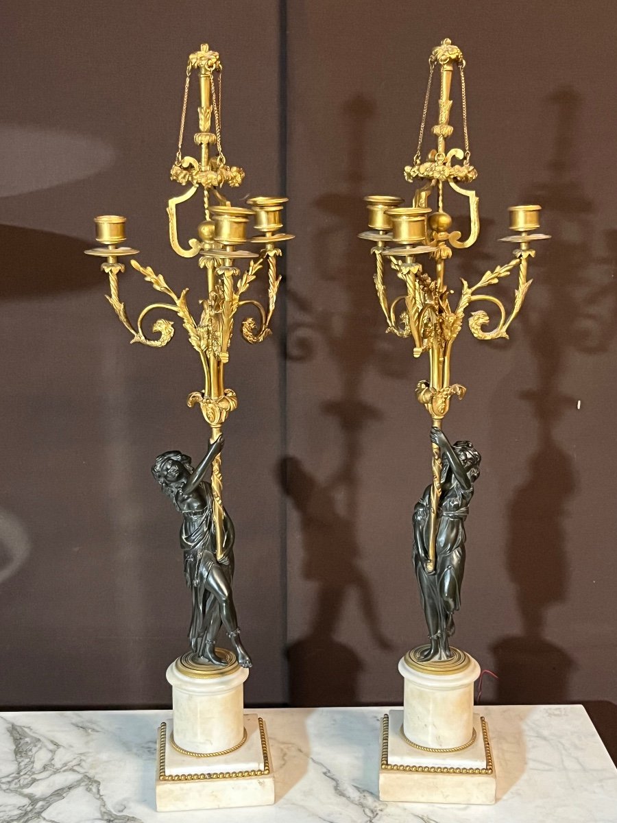 Paire De Candélabre D’époque Directoire 