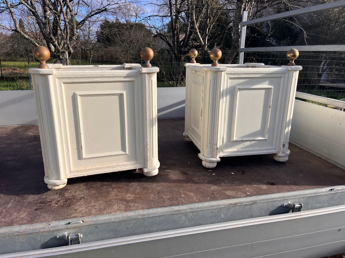 Pair Of Late 19th Century Wooden Planters 