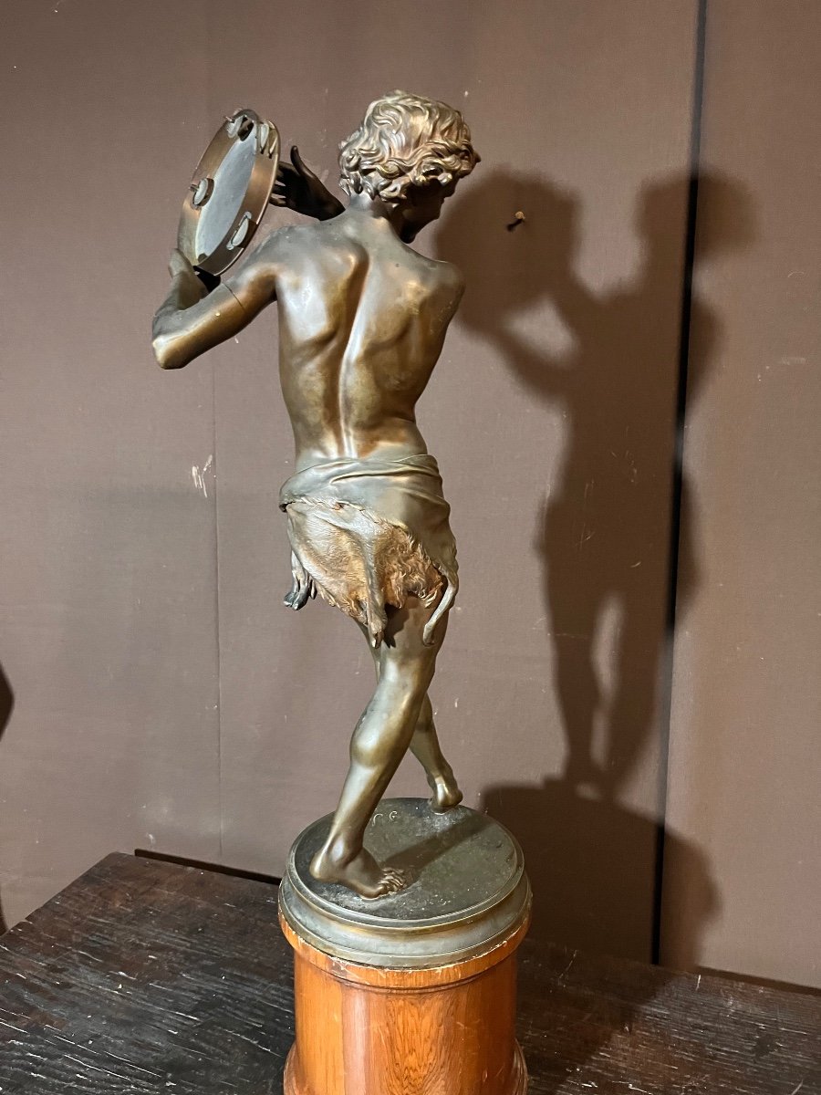 Sculpture En Bronze « Danseur De Saltarelle » De Justin Chrysostôme Sanson (1833 – 1910) 72 Cm-photo-3