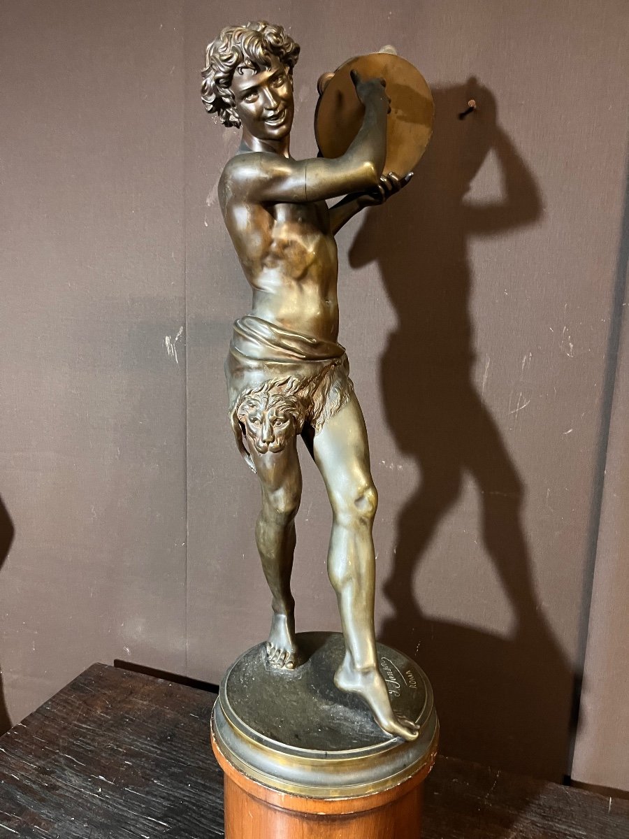 Sculpture En Bronze « Danseur De Saltarelle » De Justin Chrysostôme Sanson (1833 – 1910) 72 Cm-photo-5