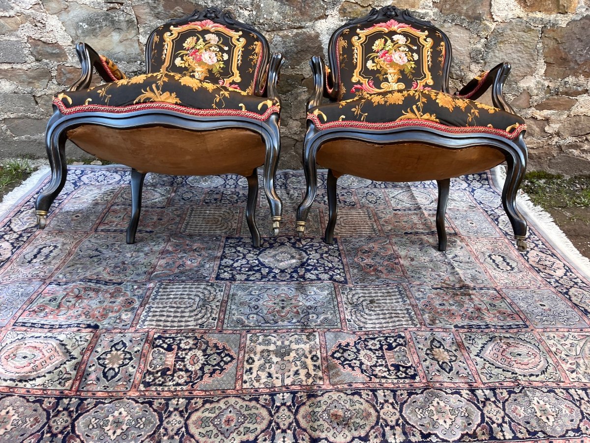 Pair Of Napoleon III Armchairs -photo-5