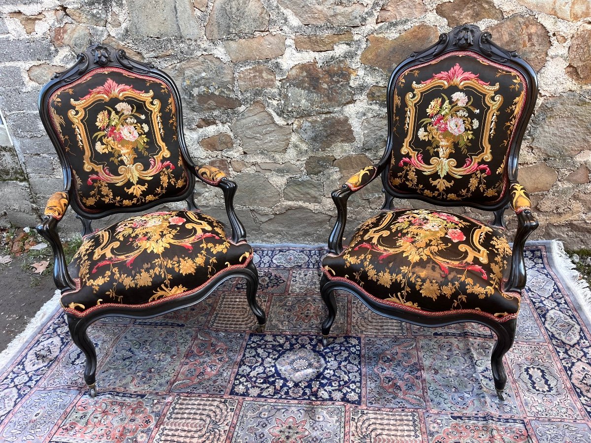 Pair Of Napoleon III Armchairs 