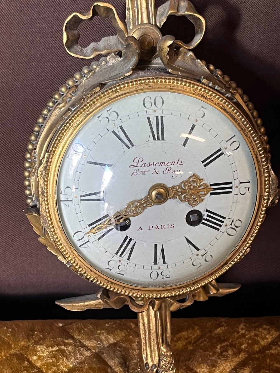 Louis XVI Style Gilt Bronze Cartel And Barometer -photo-4