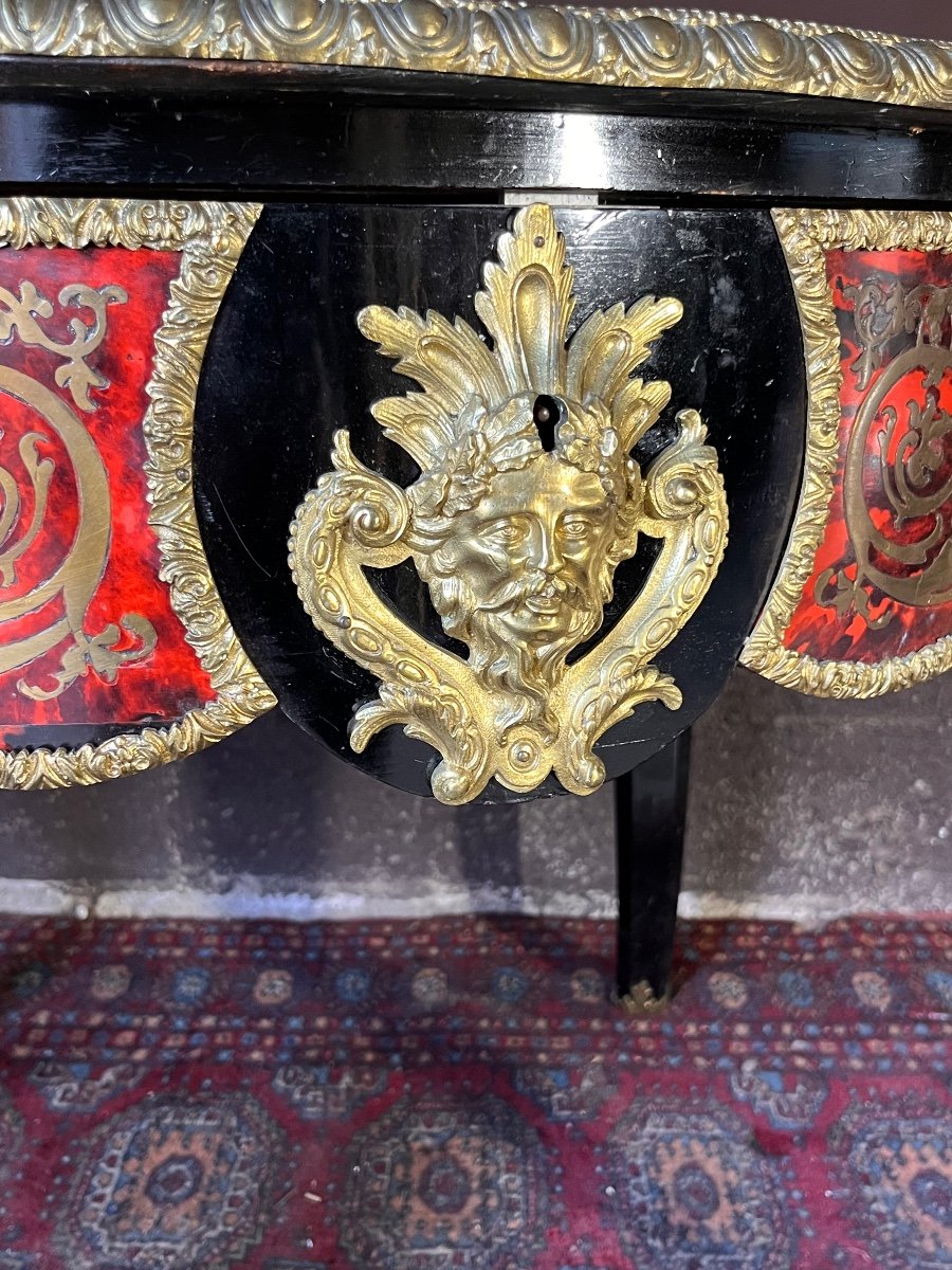 Important Boulle Table Marble Top -photo-2