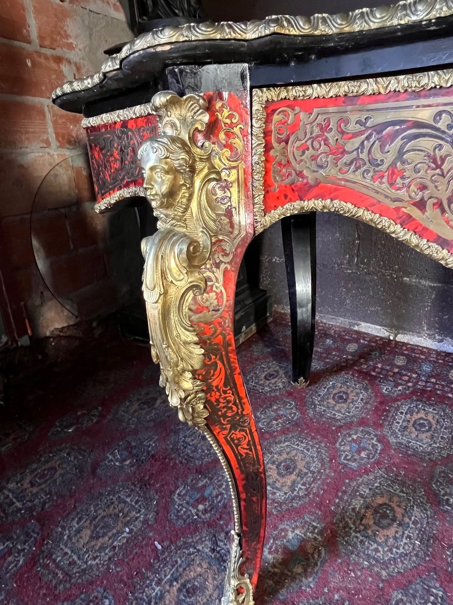 Important Boulle Table Marble Top -photo-3