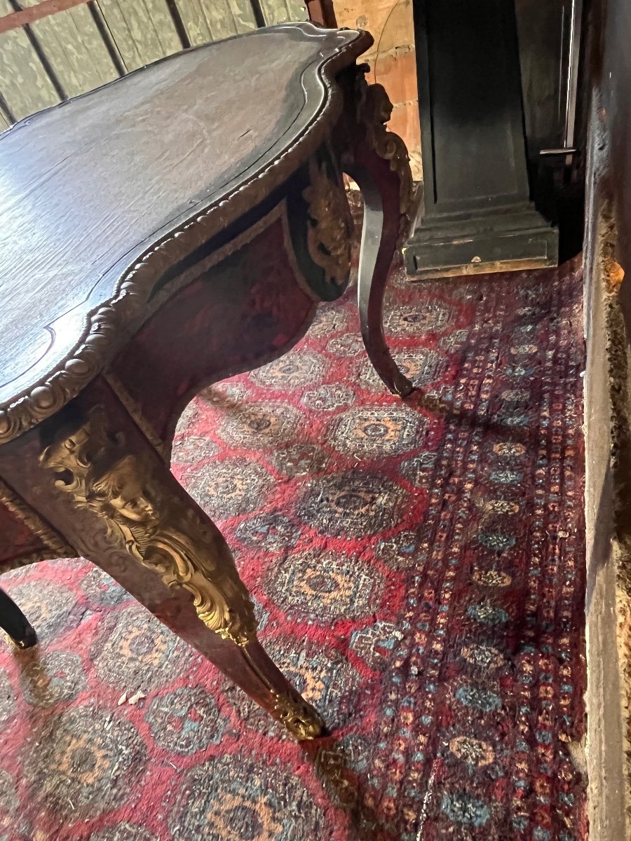 Important Boulle Table Marble Top -photo-6