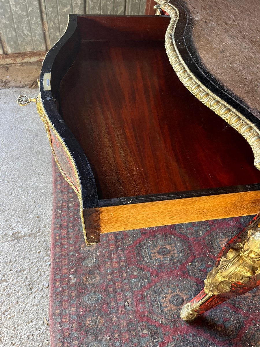 Important Boulle Table Marble Top -photo-8