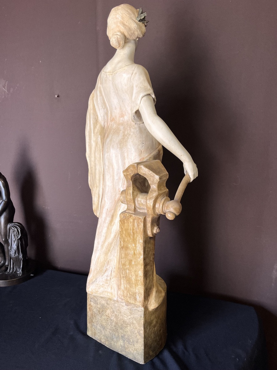 Important Austrian Art Nouveau Statue (95cm High)-photo-2