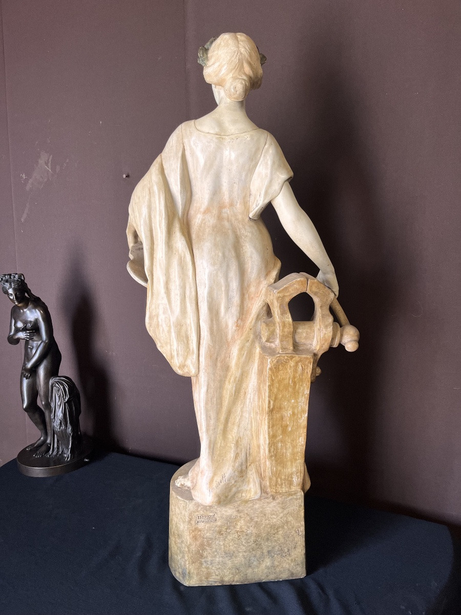 Important Austrian Art Nouveau Statue (95cm High)-photo-4