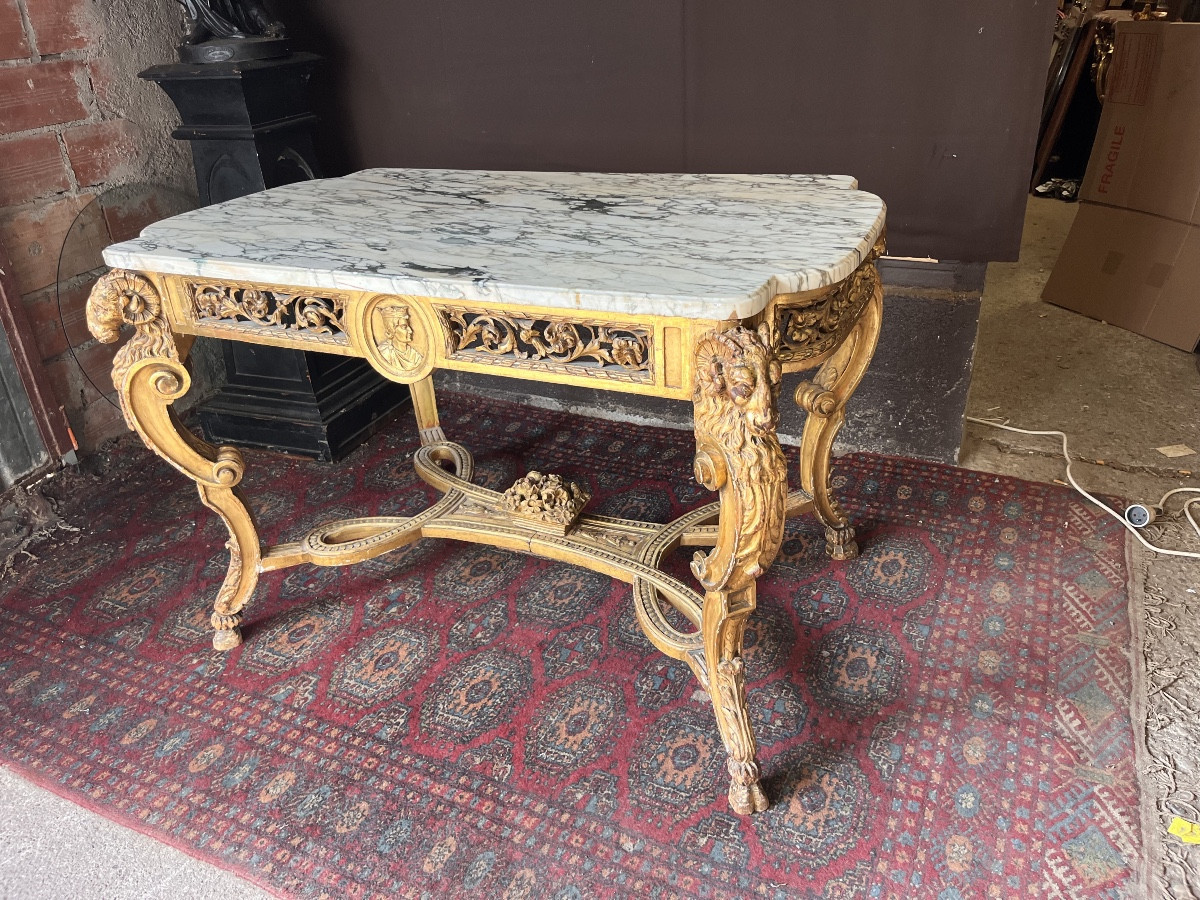 Table Bois Doré Style Louis XIV 