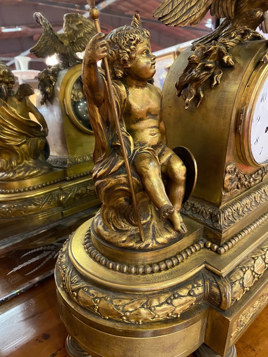 Important Gilt Bronze Clock From Louis XVI Period-photo-3