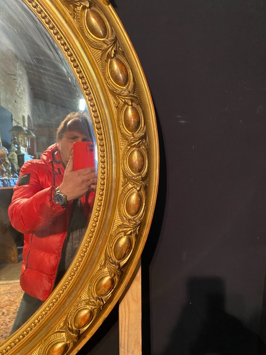 Important Medallion Mirror Decorated With Cherubs-photo-4