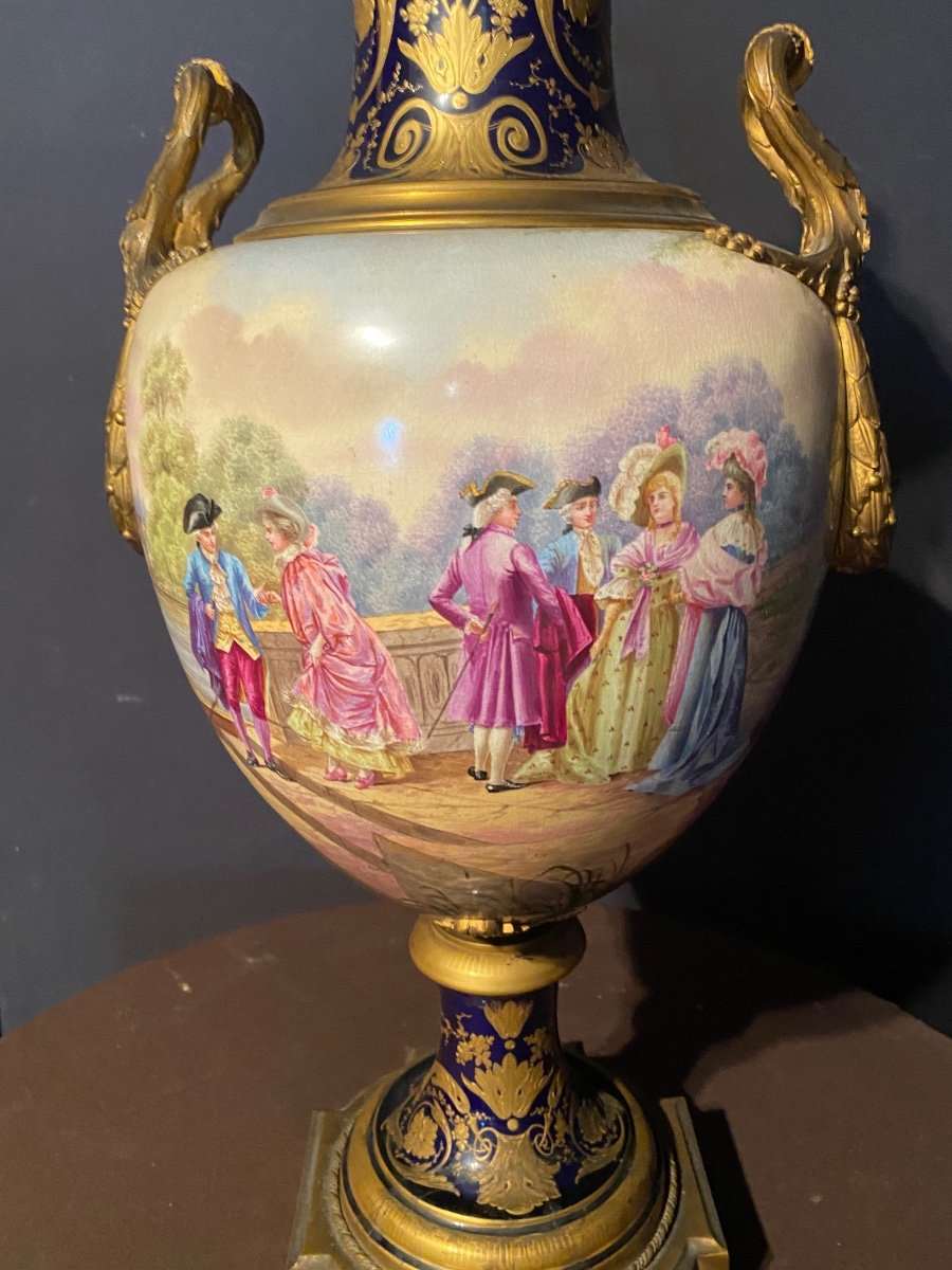 Important Vase En Porcelaine De Sevres (90cm)-photo-2