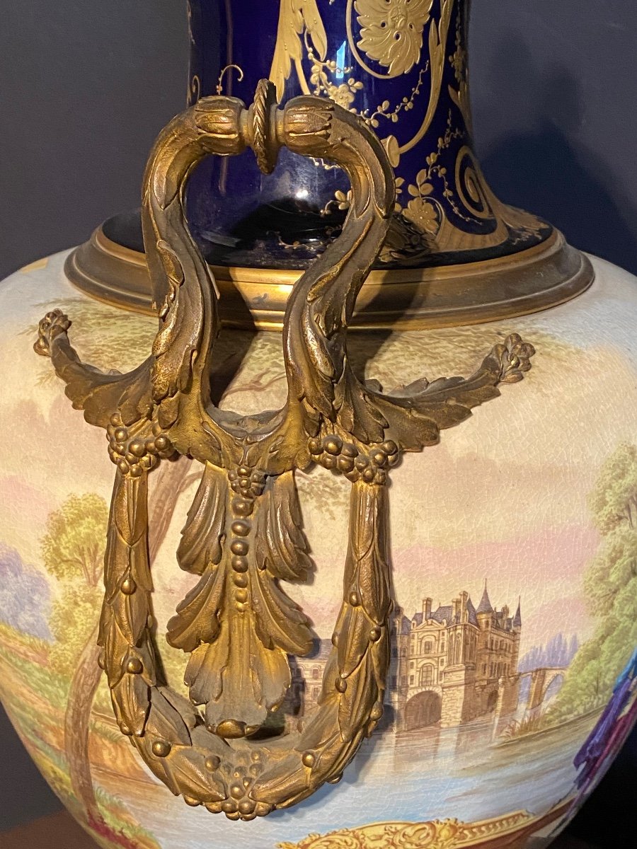 Important Vase En Porcelaine De Sevres (90cm)-photo-4