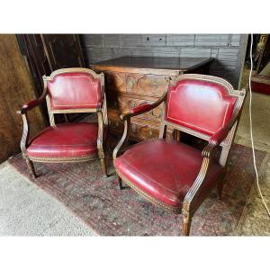Pair Of Large Louis XVI Style Armchairs 