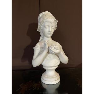Bust Of Young Girl In Biscuit 