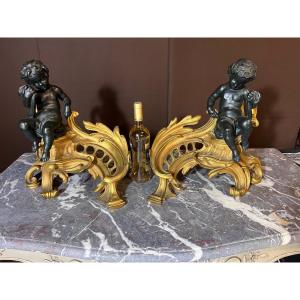Important Pair Of Bronze Fireplace Fronts 