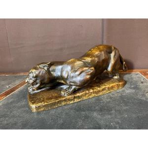 Panthère En Bronze De Van Der kamp