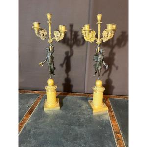 Pair Of Important Candelabras From The Early 19th Century (69cm)