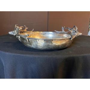 Coupe à Décor De Cervidé En Bronze Argenté 